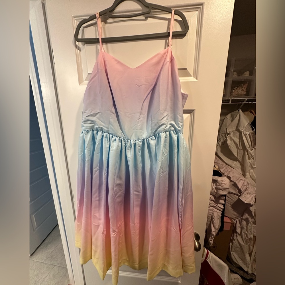 Unique Vintage Rainbow Ombré Dress